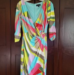 Tahari long sleeve wrap dress